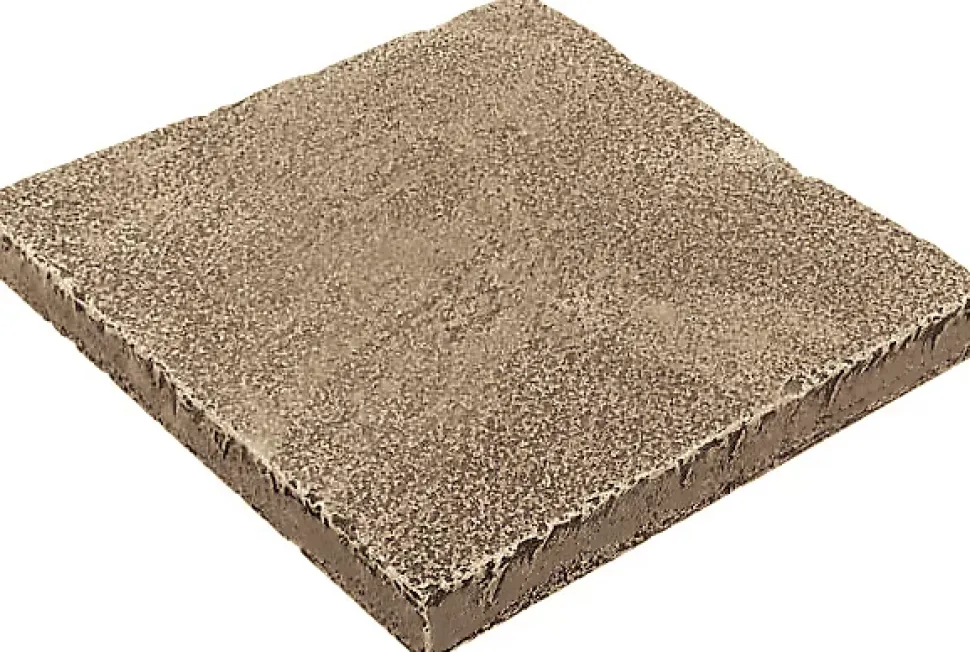 Pavé pierre naturelle vieillie marron 20 x 20 cm, ép.2 cm