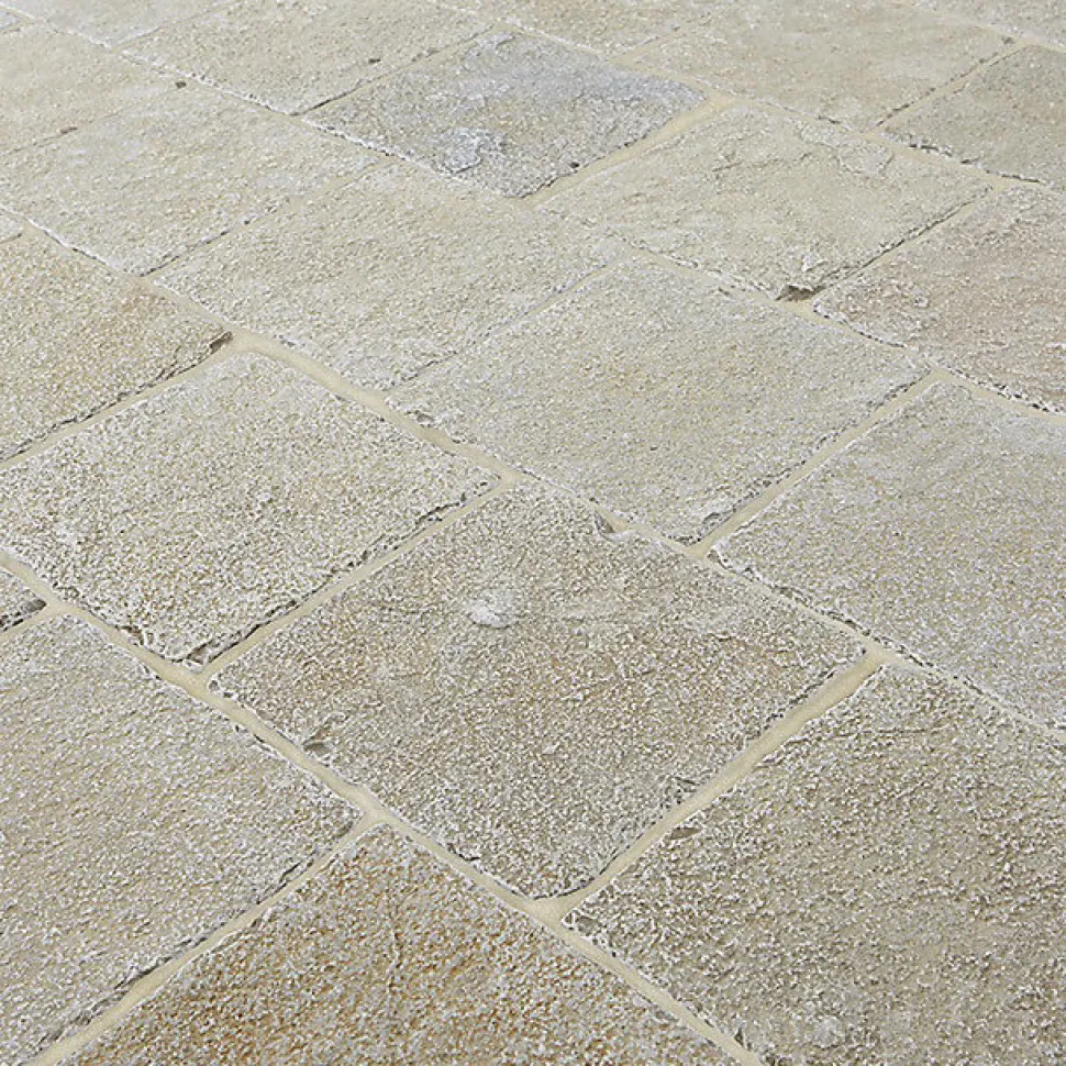 Pavé pierre naturelle vieillie marron 20 x 20 cm, ép.2 cm