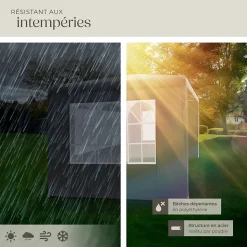 Pavillon imperméable 3x3m avec 3 parois latérales amovibles gris