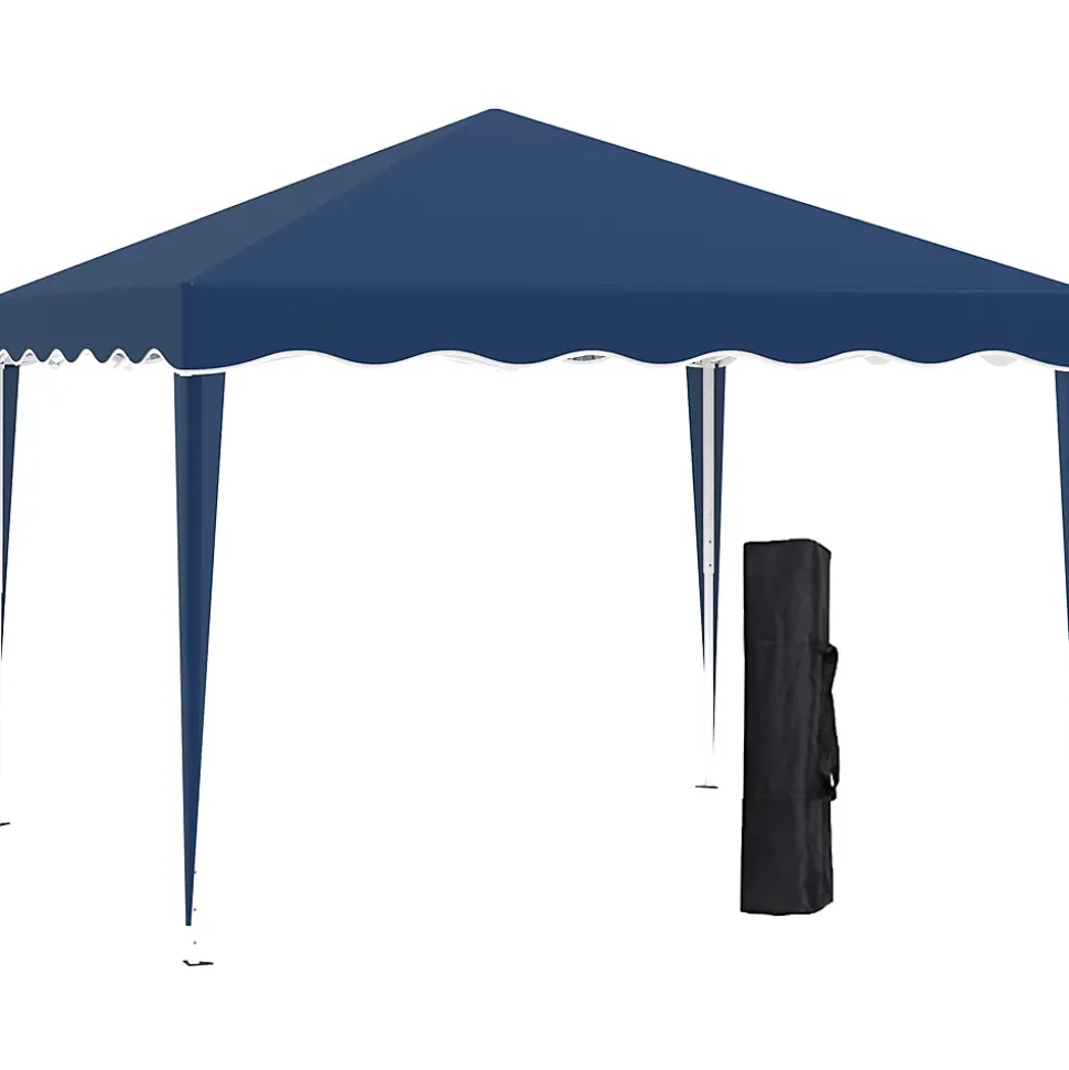 Pavillon pliable 3x3m, avec protection UV, pour jardin, bleu, avec transport facile