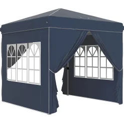 Pavillon pop,up 2.5x2.5m, avec 4 parois et protection UV, pour jardin et camping