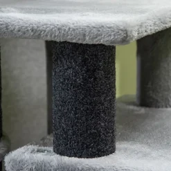 PawHut escalier pour chat 3 ou 4 marches avec niche et balle suspendue revêtement peluche