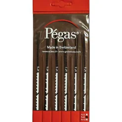 Pegas PS906x6DI - Set 6 lames pour scie à chantourner, 130 mm, différents profils