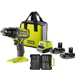 Perceuse à percussion sans fil Ryobi RPD18-2C20TA60 52Nm – 18V, 2 x 2Ah