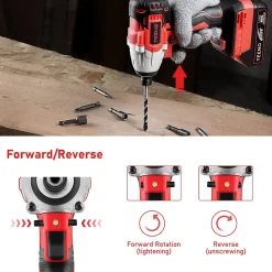 Perceuse Visseuse Perceuse a Percussion, 100Nm, 2 Batterie 2.0Ah
