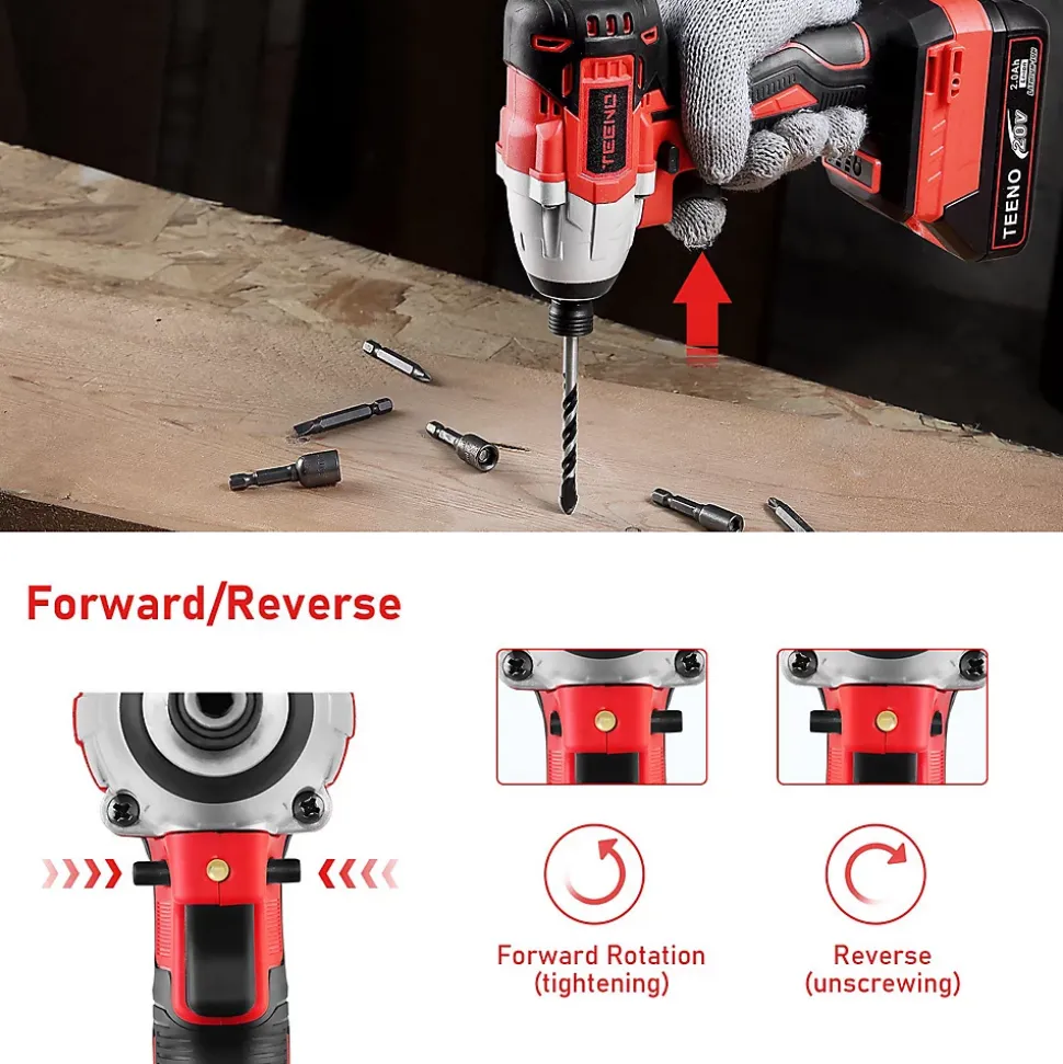 Perceuse Visseuse Perceuse a Percussion, 100Nm, 2 Batterie 2.0Ah