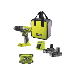 Perceuse visseuse a percussion ryobi r18dd2-220s batterie 40.0 Nm 18 V