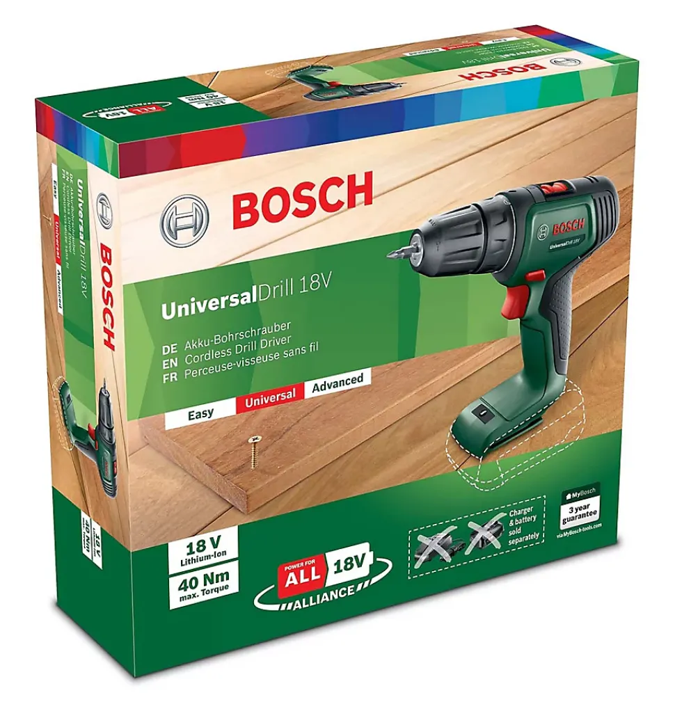 Perceuse visseuse sans fil Bosch UniversalDrill 18V-EC (sans batterie)