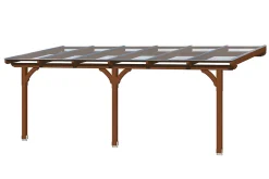 Pergola adossée SKAN HOLZ RIMINI 648x250cm, douglas, traitement coloré noyer