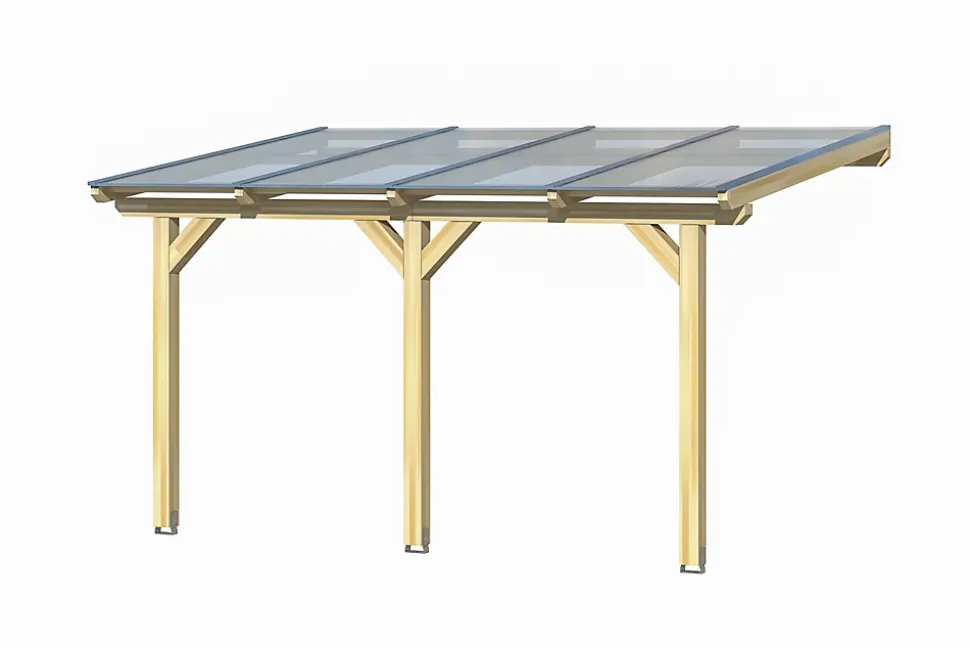 Pergola adossée SKAN HOLZ Bormio 434x300cm, bois lamellé-collé, non traité