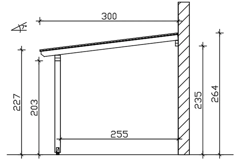 Pergola adossée SKAN HOLZ Bormio 434x300cm, bois lamellé-collé, non traité
