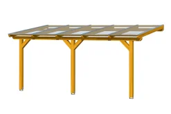 Pergola adossée SKAN HOLZ Bormio 541x250cm, bois lamellé-collé, traitement coloré chêne clair