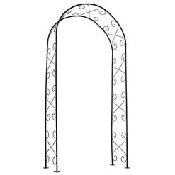 Pergola arche décor volutes en acier galvanisé