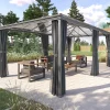 Pergola autoportante Belize graphite 3,6 x 6m en aluminium et polycarbonate - Hespéride