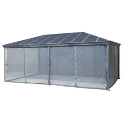Pergola autoportante Belize graphite 3,6 x 6m en aluminium et polycarbonate - Hespéride