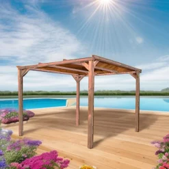 Pergola autoportante en bois 3 x 2,96 m Habrita