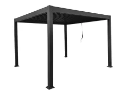 Pergola bioclimatique autoportante en aluminium avec lames orientables - 9 m² - anthracite - AMALFI