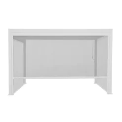 Pergola bioclimatique en aluminium. lames orientables 3x4m + 2 stores 3m + 1 store 4m TRIOMPHE blanc