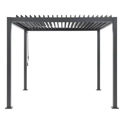 Pergola bioclimatique GAYA - Structure en aluminium et en acier - 290x290xH240 cm - Gris