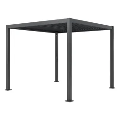 Pergola bioclimatique GAYA - Structure en aluminium et en acier - 290x290xH240 cm - Gris