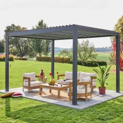 Pergola Bioclimatique gris anthracite Triomphe 3x4m. aluminium. à lames orientables