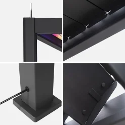 Pergola bioclimatique électrique 3x4m. aluminium. à lames orientables avec éclairage LED + store 3m
