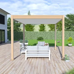 Pergola bioclimatique Ombréa VS autoportante 3x4M - Woodlook - lames blanches