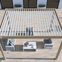 Pergola bioclimatique Ombréa VS autoportante 3x4M - Woodlook - lames blanches