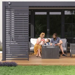Pergola bioclimatique Ombréa VS adossée 3x4M - anthracite - V2