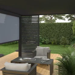 Pergola bioclimatique Ombréa VS adossée 3x4M - anthracite - V2