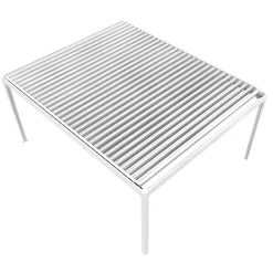 Pergola bioclimatique Xenon II îlot (Vérin à Télécommande - Blanc - 4,50 x 6,093m)