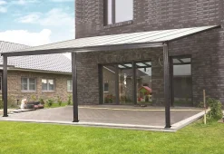 PERGOLA EN ALUMINIUM 6,18 X 3,03M AVEC TOIT POLYCARBONATE