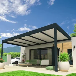 Pergola isotoit MODERN Gris anthracite 5,02x3,50m (Kit LED 3 cotés)