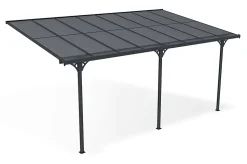 Pergola/Carport adossé 15m² KLEO 5x3m aluminium gris