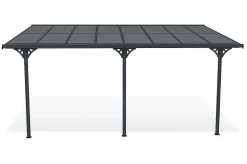 Pergola/Carport adossé 15m² KLEO 5x3m aluminium gris