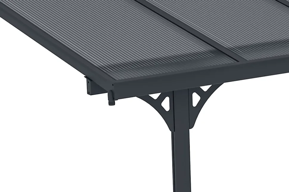 Pergola/Carport adossé 15m² KLEO 5x3m aluminium gris