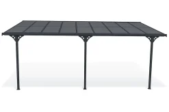 Pergola/Carport adossé 16,5m² KLEO 5,5x3m aluminium gris