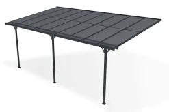 Pergola/Carport adossé 16,5m² KLEO 5,5x3m aluminium gris