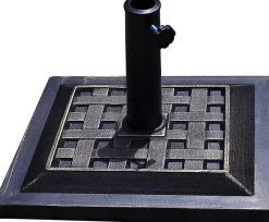 Pied de Parasol Base de Parasol Demi Cercle Resine de Base de Support de Porte Parapluie de Jardin en Resine avec Finition