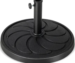 Pied de Parasol de Jardin 38 48mm Support de Parasol Étanche 54cm en Résine & Tube en Métal Base de Parasol Lestée de 18KG
