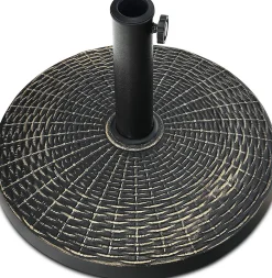 Pied de Parasol Lourd en Résine Antique Base de Parasol Ronde Porte parasol pour Parasol de 38 mm et 48 mm