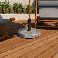 Pietra - Base pour parasol de jardin ronde diamètre 45 cm 25 Kg en pierre grise