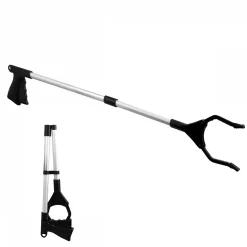 Pince à déchets, ramasse objets, avec embouts magnétiques - Pliable - Noir - Linxor