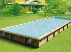 Piscine bois Linéa 11,00 x 5,00 x 1,40 m - Liner beige - Ubbink