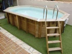 Piscine bois Océa 5,50 x 3,55 x 1,20 m - Liner beige - Ubbink