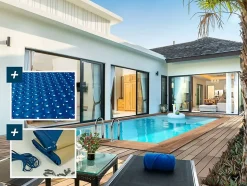 Piscine bois rectangle " Aruba 120 " 5.00 x 3.00 x 1.24 m + Bâche à bulles 180 micron Bâche hiver 280 gm²