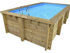 Piscine bois rectangle " Aruba 120 " 5.00 x 3.00 x 1.24 m + Pompe à chaleur 3.5 kwh Hayward "Micro" Noir