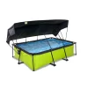 Piscine EXIT Lime 220x150x65cm avec pompe filtrante et voile d'ombrage vert