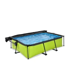 Piscine EXIT Lime 220x150x65cm avec pompe filtrante et voile d'ombrage vert