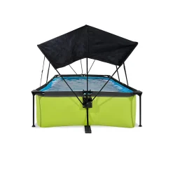 Piscine EXIT Lime 220x150x65cm avec pompe filtrante et voile d'ombrage vert